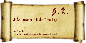 Jámbor Károly névjegykártya