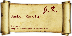 Jámbor Károly névjegykártya