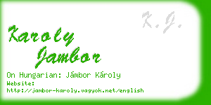karoly jambor business card