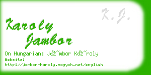 karoly jambor business card